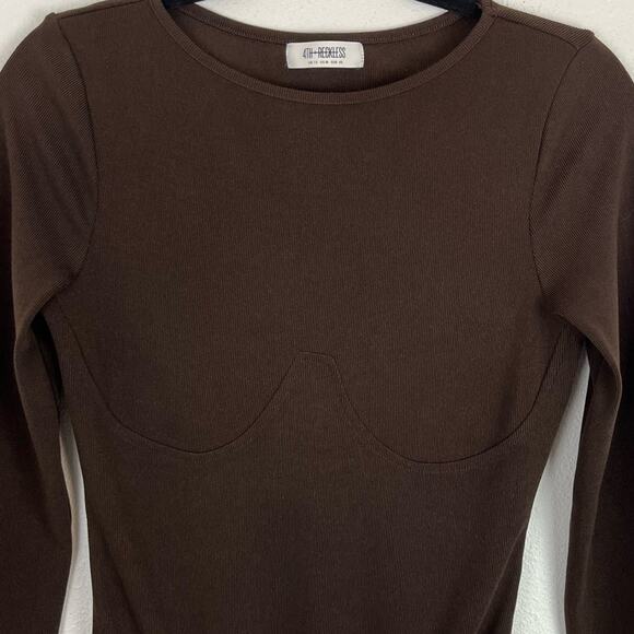 4th & Reckless | Anthropologie Women’s Peppa Bodysuit Top Medium Brown - Picture 5 of 10
